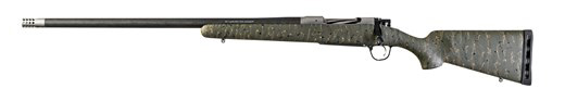 New! Christensen Arms RIDGELINE 6.5 Creedmoor LEFT HAND 24in 4+1 Carbon Fiber Wrapped Barrel – Threaded with Detachable Muzzlebreak – Green with Black and Tan Webbing – SUB MOA