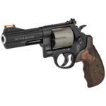 Back in Stock – One Unit! S&W 163414 Mod 329 Personal Defense 44Mag 4″ 6rd HiViz Sight Wood & Rubber Grips Scandium Frame Titanium Cylinder Black