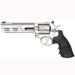 Back in Stock! Smith & Wesson Model 686 170319 PERFORMANCE CENTER 357 Magnum  6″ Competitor Weighted Barrel 6rd Stainless Steel Chrome Hammer and Trigger Hogue Grip Adjustable Rear Sights