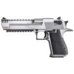 Stainless Steel version of the iconic pistol! Magnum Research DE50SRMB Desert Eagle MarkXIX STAINLESS STEEL SAO 50 Action Express 6″ Muzzle Brake 7+1
