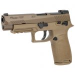 Back in Stock! Sig Sauer SIG 320F9M17MS P320 M17 4.7 inches 17+1 Manual Safety Coyote FDE SigLite Night Sights – 2 Mags