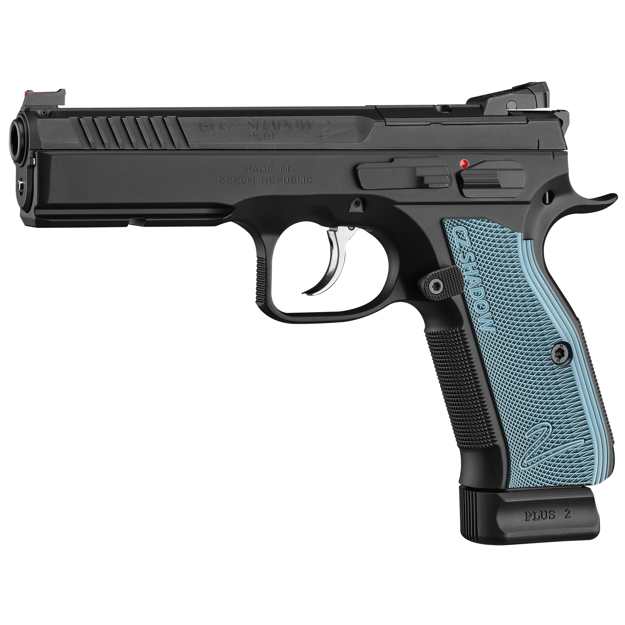 Beretta 92 Compact: Smooth Anodized Aluminum Grip - Blue Flames