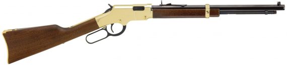 Back in Stock! Henry H004Y Golden Boy YOUTH Lever 22 LR 16.25″ 12+1 Walnut Stock Polished Brass Receiver