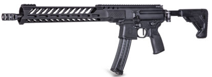 New! Sig Sauer RMPX16B9 MPX Competition 9mm 16″ Barrel, 30+1 Capacity, Black Hard Coat Anodized Metal Finish, Timney Trigger, Black 5 Position Telescoping Folding Stock & Black Polymer Grip