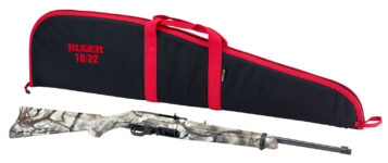 New Limited Edition! RUGER® 10/22® 31113 10/22 Carbine 22 LR Caliber with 10+1 Capacity, 18.50″ Barrel, Satin Black Metal Finish & GoWild Camo Rock Star Synthetic Stock – Threaded – Soft Case
