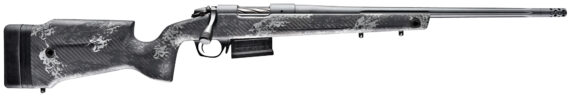 NEW FOR 2023 – One Unit! Bergara Rifles B14LM751 B-14 SQUARED CREST Lightweight 300 Winchester Magnum  22in 5+1, Sniper Gray Cerakote Fluted Barrel/Rec, Monte Carlo Carbon Fiber with Black & Gray Splatter, Omni Muzzle Brake, Triggertech Trigger