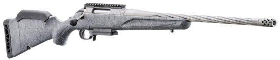 New! Ruger 46901 American Generation II, Bolt Action Rifle, 6.5 Creedmoor, 20″ Spiral Fluted Barrel, 1:8 Twist, Threaded 5/8×24, Muzzle Brake, Cerakote Finish, Gunmetal, Gray Splatter Synthetic Stock, Ruger Marksman Adjustable Trigger , Picatinny Rail, 3+1 Rounds, 1 Magazine