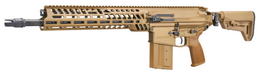 New! Sig Sauer RSPEAR-68-16B-NG MCX SPEAR Semi-automatic Rifle, 6.8X51, 16″ Barrel, SLX/SLH QD Flash Hider, Anodized Finish, Coyote, Side Folding Stock, M-LOK Handguard, 2-Stage Matchlite Duo Trigger, Ambidextrous Controls, 20 Rounds, 1 Magazine