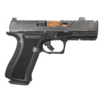 New Model! Shadow Systems CR920XP Elite, Striker Fired, Semi-automatic Pistol, 3.65″ Bronze Spiral Compensated Barrel, Polymer Frame, Nitride Finish, Black, Front Tritium Sight, Trigger Safety, 15 Rounds, 2 Magazines, Includes Range Bag and Optics Kit