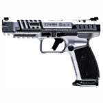 New! CANIK HG7010C-N – SFX Rival-S, Striker Fire, Semi-automatic, Steel Frame Pistol, Full Size, 9MM, 5″ Barrel, Chrome Finish, Optics Ready, Fiber Optic Front Sight, Co-Witness Sights, 18 Rounds, 2 Magazines, Includes Competition Holster, (5) Optic Plates, (3) Sized Grips, (2) Aluminum Magazine Base Plates, Speed Loader, Cleaning Kit, Tool Kit & Punch